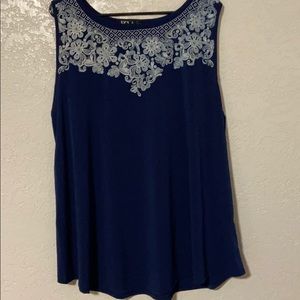 Flowy navy blue tank. Size 3X